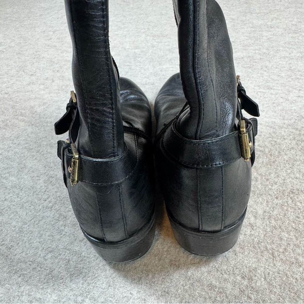 Ralph Lauren Black Leather Ankle Boots - Picture 4 of 6